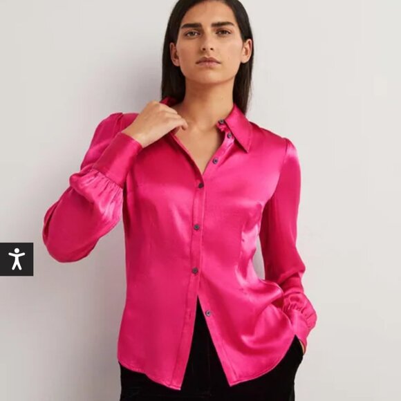NWT Boden Dart Detail Satin Fitted Shirt 💗 - US16/18 - Picture 3 of 6